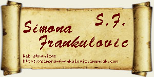 Simona Frankulović vizit kartica